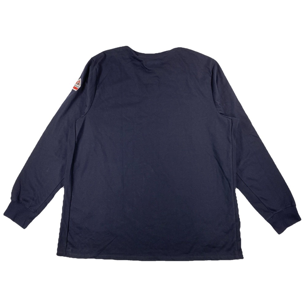 Bulwark FR Long Sleeve Henley Cat2 2112 Black 100% Cotton Men's XXL - Picture 2 of 9